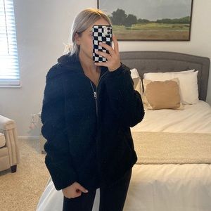 Women’s black sherpa coat